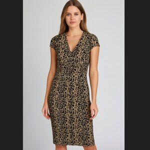 J. Crew Black and Tan Animal Print Mini Dress